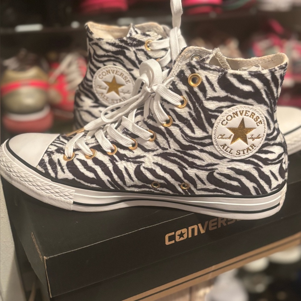 Converse Zebra Print High-Top Sneakers